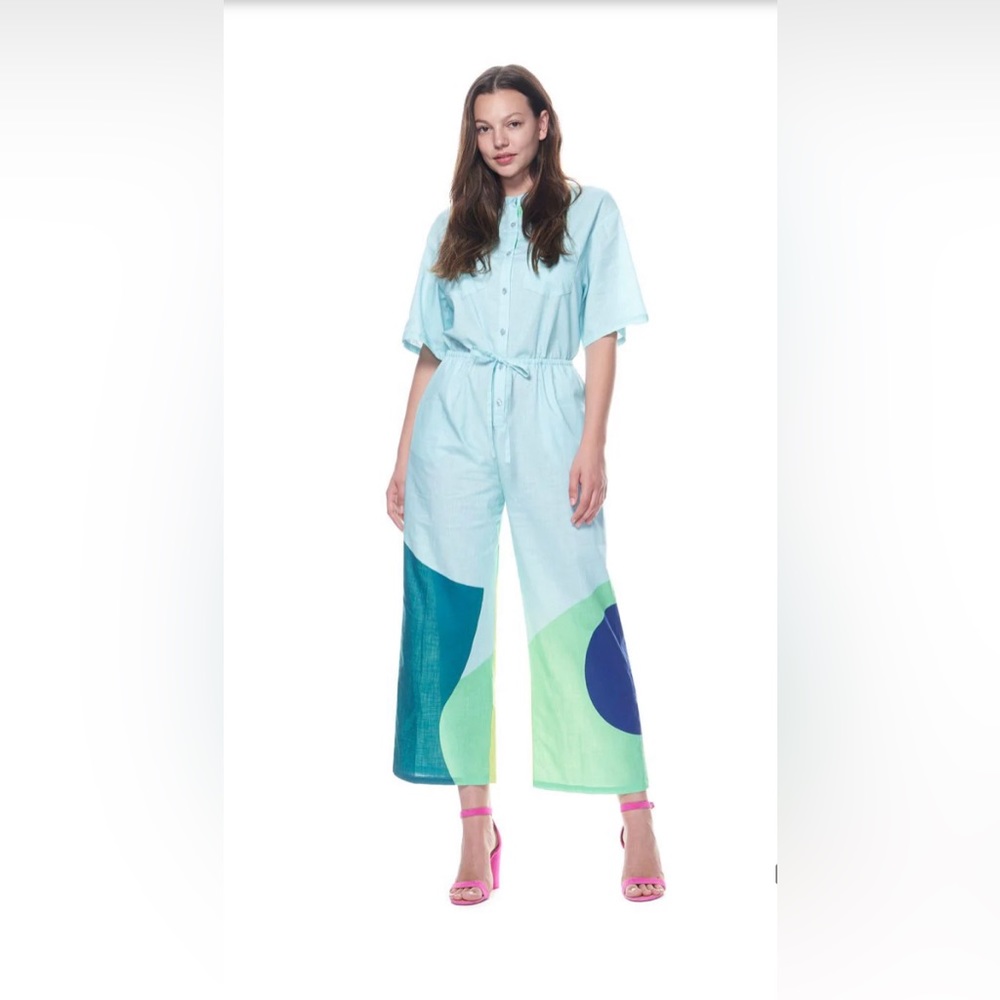 The Kit - Issa Jumpsuit in Aqua - size L